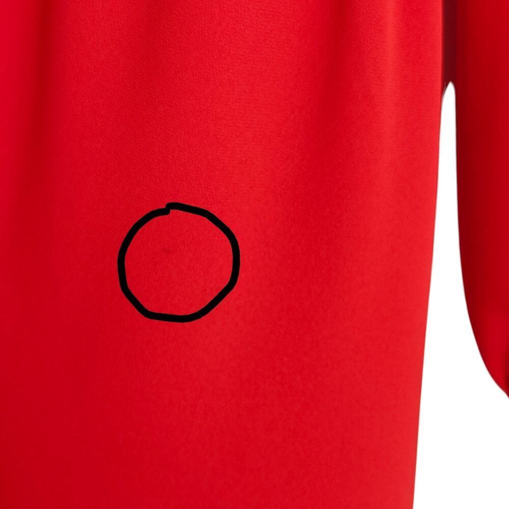 Kate Spade Tie Waist Faux Wrap Dress Size 10 Red Long Sleeves Festive Holiday - Picture 14 of 15